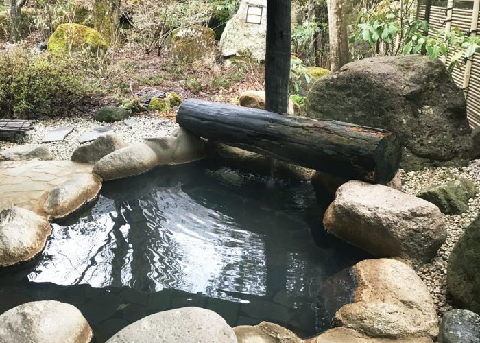 private outdoor onsen at kakurean hidaji ryokan in takayama japan